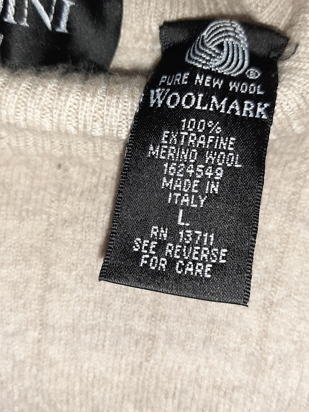 Brandini Men's Italian Merino Wool Mock Neck Sweater Gray Large - Picture 3 of 4